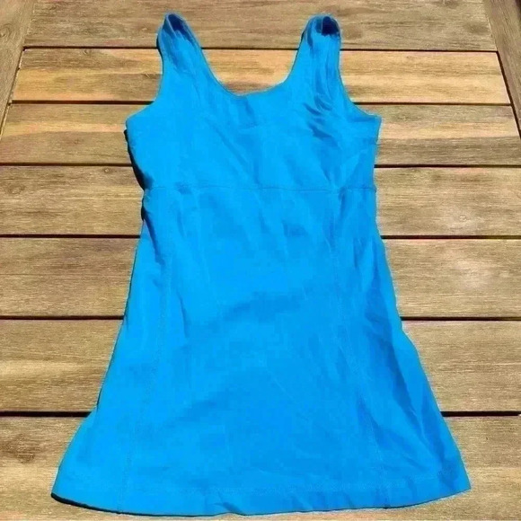 🎆 Lucy workout tank fitted blue size XS wide strap full length fitted yoga gym - Picture 3 of 10